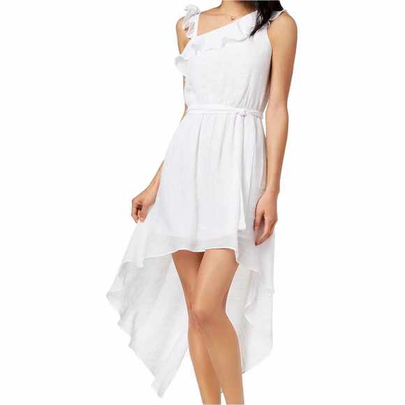 The Edit By Seventeen Juniors One-Shoulder Dress Without Belt Size:Medium,White - Picture 1 of 4